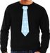 Bellatio Decorations Stropdas Kersttrui/kerst sweater sneeuwvlokken - heren L