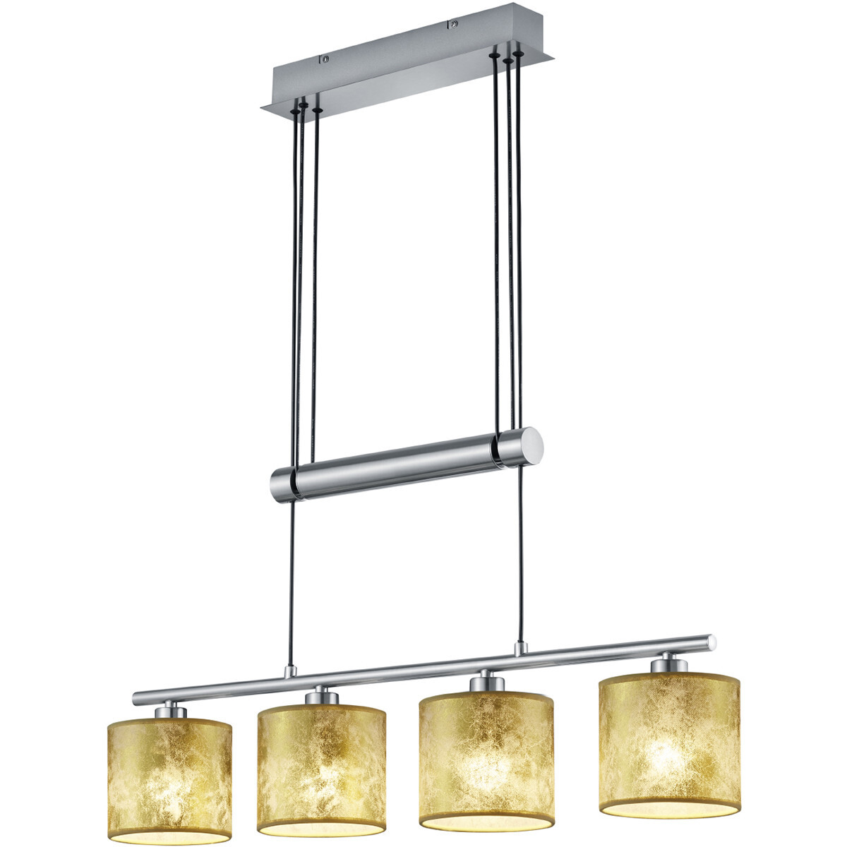 BES LED LED Hanglamp - Trion Gorino - E14 Fitting - 4-lichts - Rechthoek - Mat Goud - Aluminium