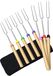 Brochettes en acier inoxydable - Brochettes de feu de camp - Set de couverts de grill - Brochettes de baguette - Léger - 8 pièces - Bâton de rôtissage