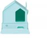 Ak For Pets Quapas! Kattenbak Huis - Mint Groen - 46x44x48cm