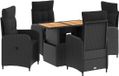 vidaXL Eettafel Set 5-delig Zwart