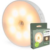 Brendz LED ronde Kastverlichting met Bewegingssensor, USB-C Oplaadbaar, Magnetisch, Warm wit 3000K, Trapverlichting draadloos, Nachtlamp