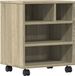 vidaXL Printerkast met wielen 41x32x48 cm sonoma eikenkleurig