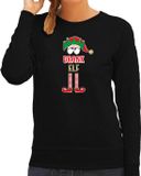Bellatio Decorations Foute Kersttrui/Sweater Dames - Drank Elf - Zwart - L