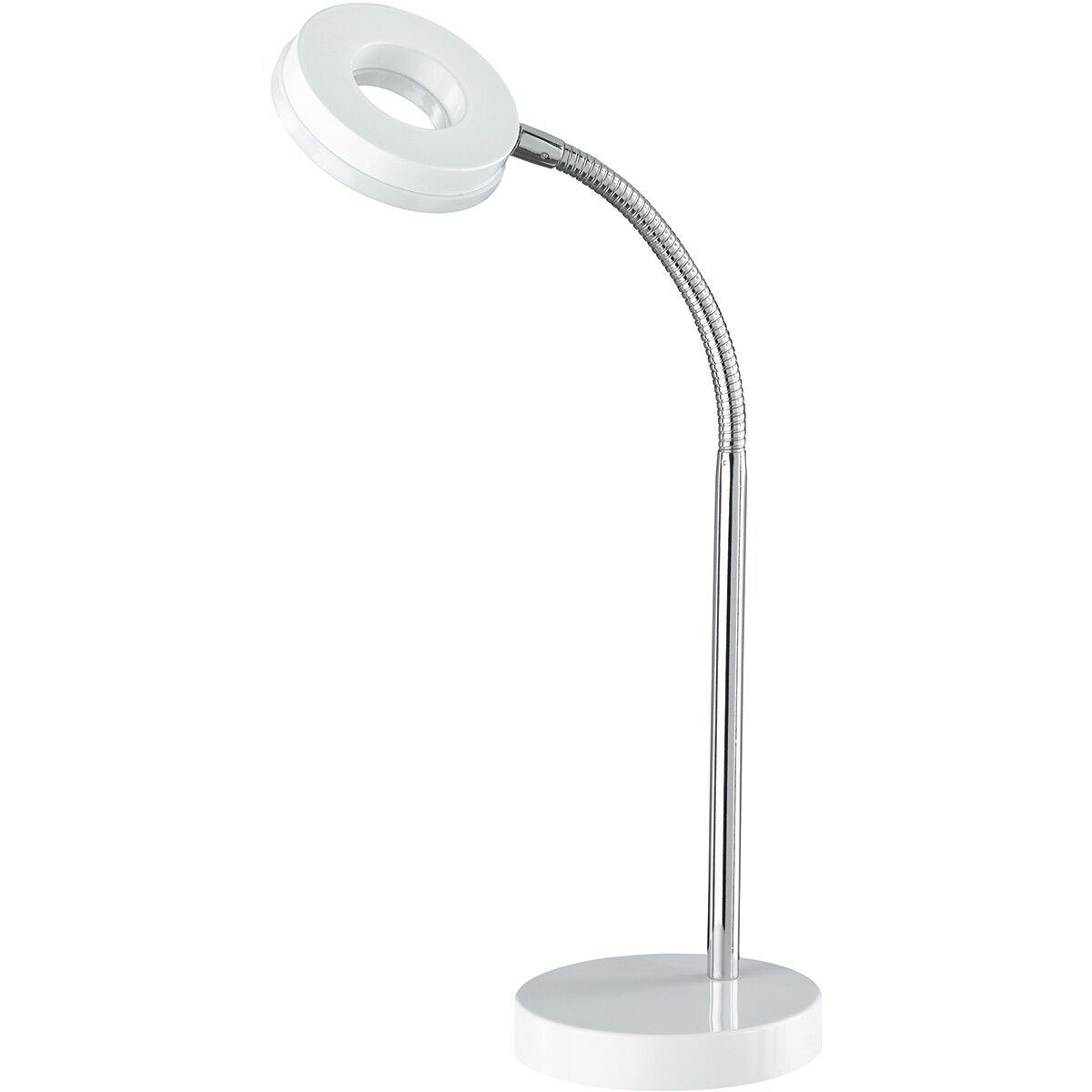 BES LED Trion Renny Tafellamp - 4W - Warm Wit - Rond - Wit - Aluminium
