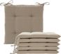 Hespéride Coussin de chaise Altea - 6x - 40 x 40 cm - Marron clair - Carré - Polyester