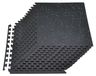 Puzzelmat voor fitness, 24 stuks, fitnessmatten, 610 x 610 x 14 mm, set van hoogwaardige EVA-schuimmatten, rubberen tegels met kliksysteem, beschermende vloerbedekking met blauwe stippen, geschikt voor thuisgym, kantoor