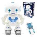 Lexibook Powerman First, Mijn eerste intelligente interactieve robot, dans, zingen, muziek spelen, meisje jongen, wit/blauw - ROB16LXB