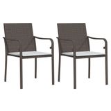 VidaXL Tuinstoelen 4 st met kussens 56x59x84 cm Polyester Crème, Wit