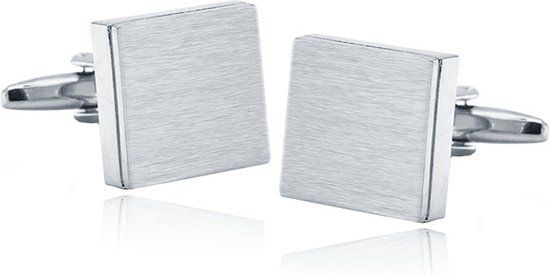 LGT JWLS Vierkante Manchetknopen met Geborsteld Effect in Zilver