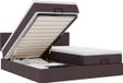 vidaXL Lit coffre avec matelas et LED 180x200cm Tissu Marron foncé