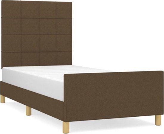 vidaXL Bedframe Stof Donkerbruin 90x200 cm