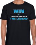 Bellatio Decorations Wim Voornaam cadeau - The man, The myth the legend - zwart - voor heren - verjaardag - vaderdag - pensioen - geslaagd - bedankt S