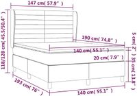 vidaXL Boxspringbed met matras, stof, donkerbruin, 140x190 cm