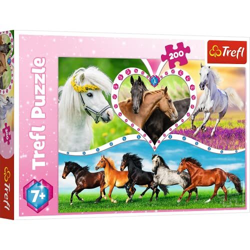 Trefl Puzzel, Prachtige paarden, 200 elementen, voor kinderen vanaf 7 jaar