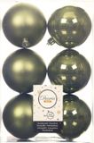 Decoris Kerstballen - 24 stuks - mosgroen - 8 cm diameter - kunststof - mat/glans