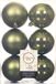 Decoris Kerstballen - 24 stuks - mosgroen - 8 cm diameter - kunststof - mat/glans