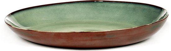 Serax Terres de Rêves Serveerschaal XL - 35.5 cm - Misty Grey / Rust