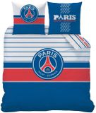 Paris Saint Germain Housse de couette King size 240x220 cm Coton Bleu Rouge