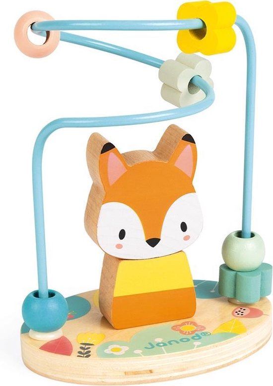 Janod Pure Kralenframe - Houten Motoriekspiraal - Multi