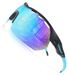 Lunettes de soleil polarisées UV pour la pêche et les activités de plein air avec lentille miroir bleue