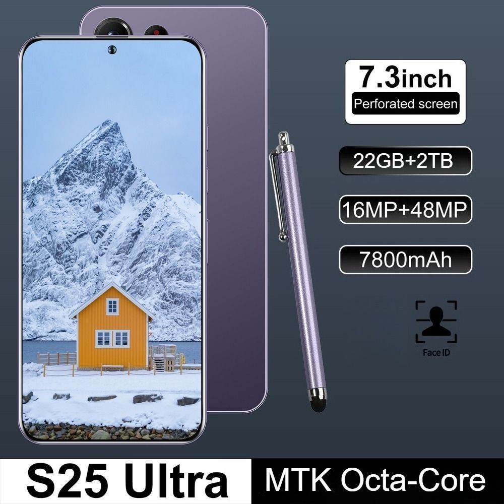 CHOTOG Smartphone S25 Ultra Origineel 7800mAh 5G Dual SIM 22GB+2TB Mobiele Telefoons 7,3 inch Globale Versie Android 15 Gezichtsherkenning