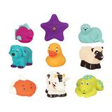 Battat BT2527Z Bath Buddies, 9-delige set met drijvende dierenfiguren