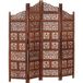 vidaXL - Paravent - 4 panneaux - sculpté à la main - 160x165 cm - manguier - marron