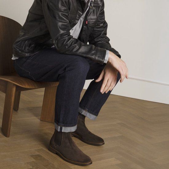 Van Lier Heren Donkerbruine suède chelsea boots Maat 40