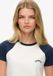 Superdry Essential Logo Retro T-shirt Dames Katoen Korte Mouw Optic/Richest Navy Maat 8