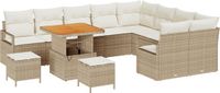 vidaXL Tuinbank Set Beige/Crèmewit