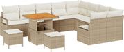 vidaXL Tuinbank Set Beige/Crèmewit