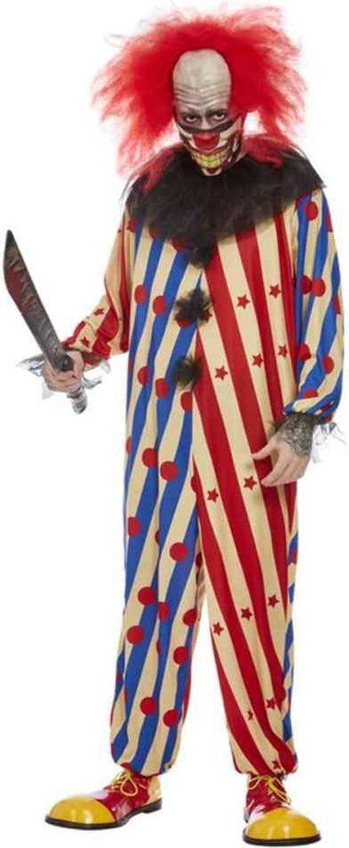 Smiffys Creepy Clown Kostuum Rood/Blauw - Maat M