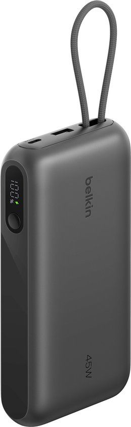 Belkin UltraCharge Powerbank 20.000mAh 45W met Geïntegreerde USB-C Kabel en Display