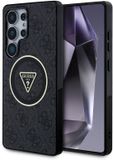 Guess IML 4G Glitter en Triangle Logo Back Cover voor Samsung Galaxy S25 Ultra - Grijs