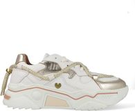 DWRS Jupiter Heart Lage Sneakers Dames Leer Wit/Champagne Maat 37