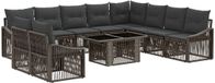 vidaXL Tuinbank Set 11 st Grijs en Donkergrijs poly rattan