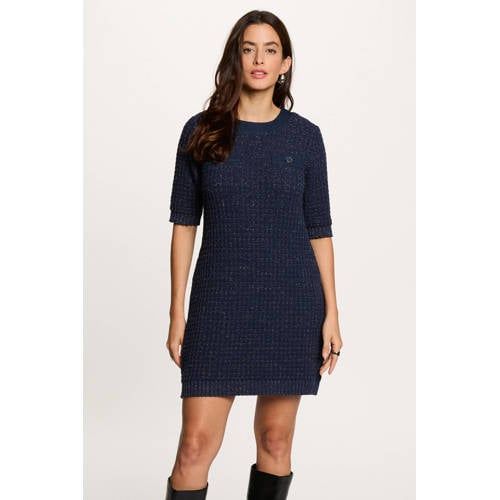Morgan mini jurk met glitter marineblauw