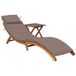 vidaXL Lit de jardin avec table et coussin acacia massif
