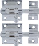 AMIG verrou à glissière/loquet - 4x - acier - 6 x 2.75 cm - nickelé - porte - clôture - portail