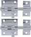 AMIG schuifslot/plaatgrendel - 4x - staal - 6 x 2.75 cm - vernikkeld - deur - schutting - hek