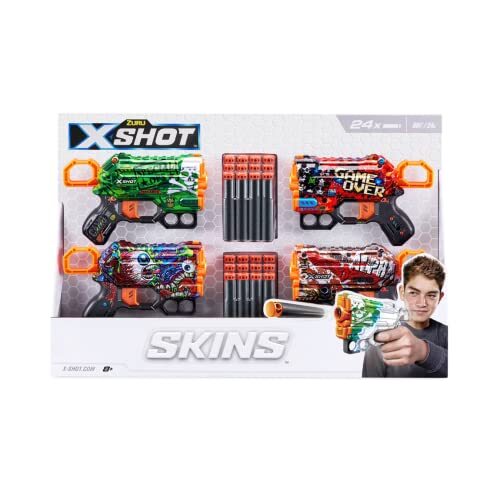 XShot X-Shot SKINS Menace 4 Pack 24 Darts van ZURU