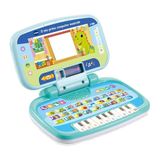VTech Mijn eerste muziekcomputer, interactieve computer voor kinderen, computer met 4 toepassingen/games, praktische handgreep, kinderspel met ABC-toetsenbord, Italiaanse taal, batterijen meegeleverd
