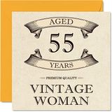 Vintage 55e verjaardagskaarten voor vrouwen