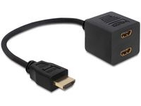 Delock HDMI Adapter - HDMI Male to 2x HDMI Female - Black