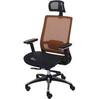Générique HWC-A20 Bureaustoel, Ergonomische Hoofdsteun, Stof/Textiel, ISO9001, Zwart/Oranje