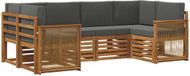 vidaXL Acacia Hout Hoek Loungeset Naturel et Anthracite