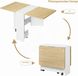 Table de salle à manger - Table de cuisine pliable - Avec roulettes - 2 compartiments de rangement - Convient pour 4-6 personnes - 120 x 60 x 75 cm - Aspect bois