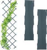 Relaxdays Klimrek voor planten - Set van 3 - 180 cm - Kunststof - Grijs