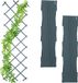 Relaxdays Klimrek voor planten - Set van 3 - 180 cm - Kunststof - Grijs